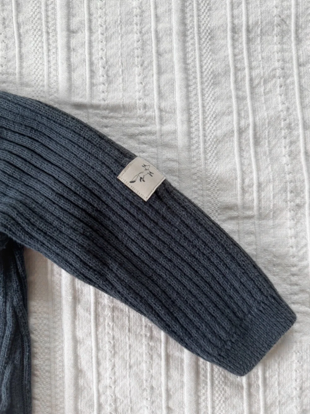Carter’s Baby Boy Ribbed Knit One-Piece Romper Sweater Jumpsuit in Charcoal Navy